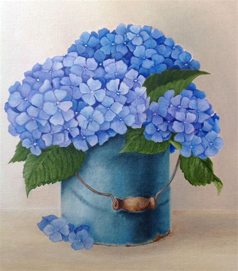 Hydrangea. Oil on canvas. October, 2014 | Flower art, Hydrangeas art ...