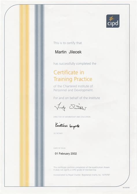 CIPD Trainer Certificate - Martin Jileček - trenér soft skills