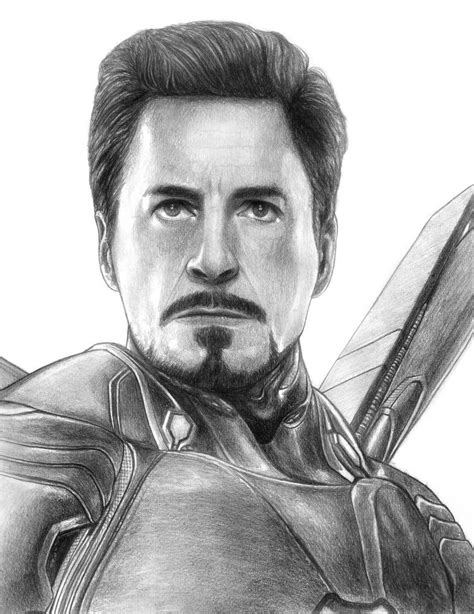 Infinity War Colored Pencil Drawing Robert Downey Jr Print of Iron Man ...