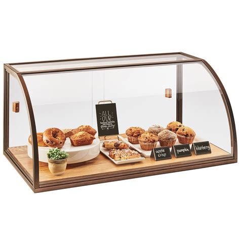 Cal-Mil 3611 Sierra Arched Sliding Door Full-Service Vintage Bakery Display Case with Wood Base ...