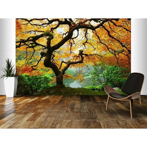 Startonight Mural Wall Art Maple Tree, Illuminated Landscape Large Wallpaper Photo 5 Stars Gift ...