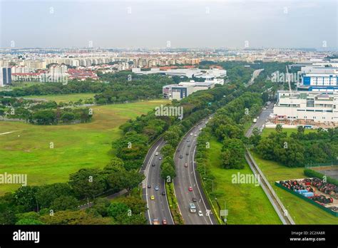 Aerial Singapore cityscape, highway landscape Stock Photo - Alamy