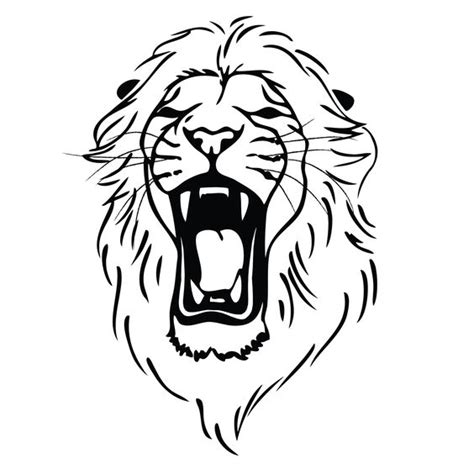 Free Black And White Roaring Lion, Download Free Black And White ...