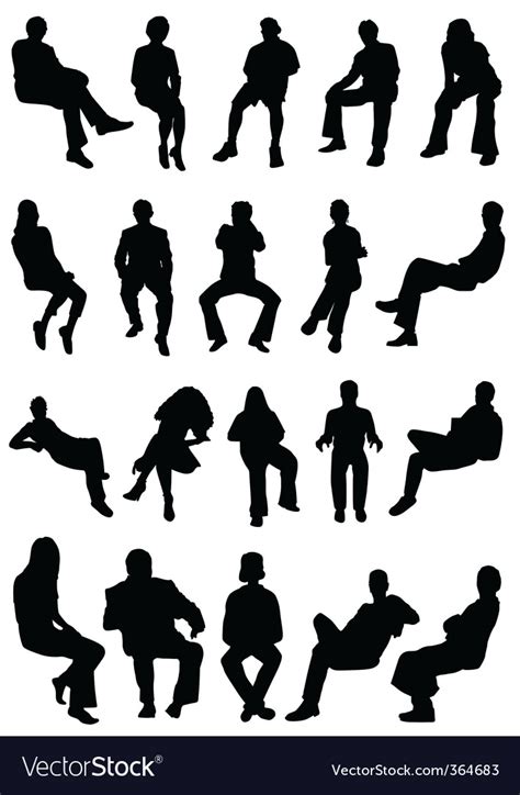 Sitting people Royalty Free Vector Image - VectorStock