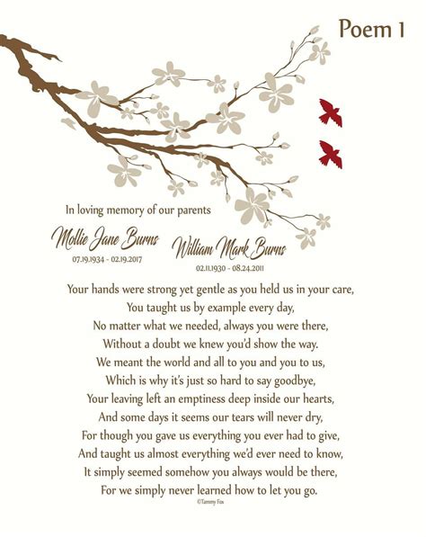 Loss of Mom and Dad-in Memory of Parents-memorial Poem-mother - Etsy ...