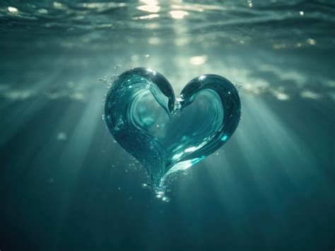 Premium AI Image | a heart shape in water