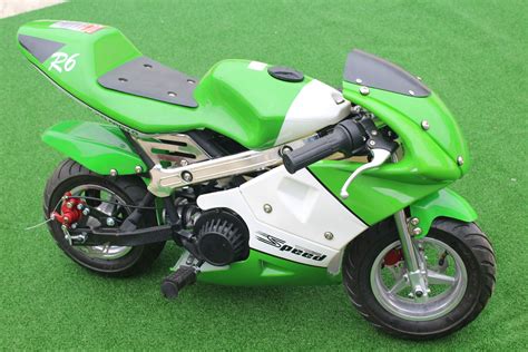 KXD Mini Moto Pocket Bike 50cc Limited Edition Green & White R6 | eBay