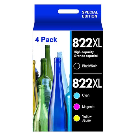 4PK 822XL T822XL Ink Cartridge For Epson WorkForce Pro WF-3820 WF-4820 ...