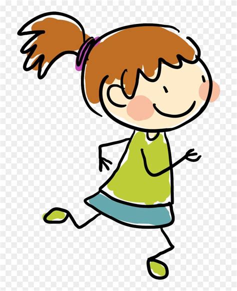 Child - Running Girl - Children Drawing Png - Free Transparent PNG Clipart Images Download