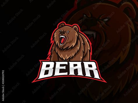 Bear mascot sport logo design Stock Vector | Adobe Stock