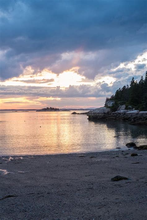 Sand Beach, Stonington, Maine Stock Photo - Image of shallow, tide: 78290714