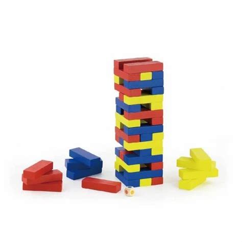 Red,Blue & Yellow Wooden Block Tower, For Play School, Child Age Group ...