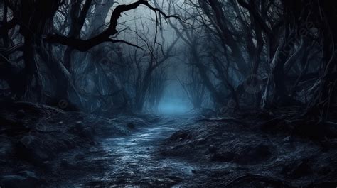 Eerie Landscape Of Enchanted Woods A 3d Fantasy Illustration For ...