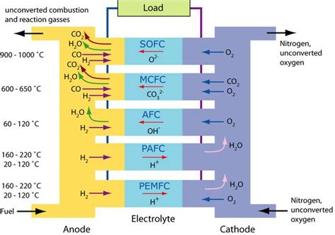 DoITPoMS - TLP Library Fuel Cells - Types of fuel cells - The diagram ...