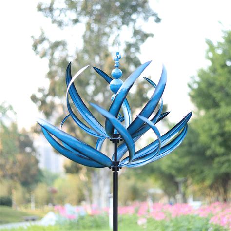 Buy Tulip Wind Spinners, 3D Kinetic Garden Wind Spinners Outdoor Metal Large, Yard Art Wind ...