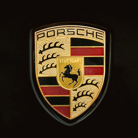 Close Logo Logotype Sign of Porsche on Black Background Editorial Image - Image of germany ...