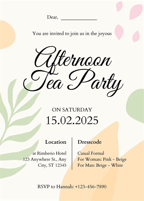 English Tea Party Invitations