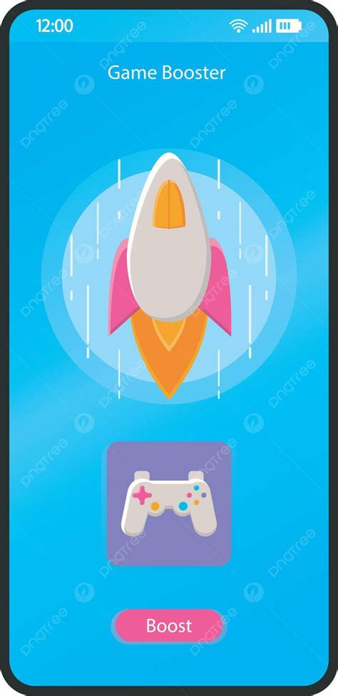 Game Booster App Smartphone Interface Vector Template Optimize App Web ...