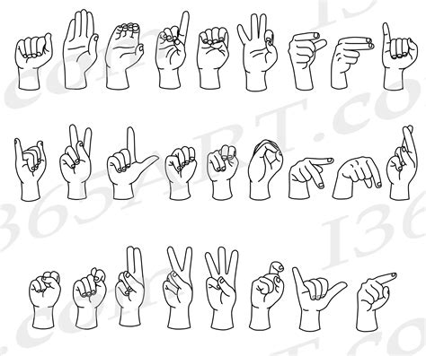 Sign Language Letter Coloring Coloring Pages