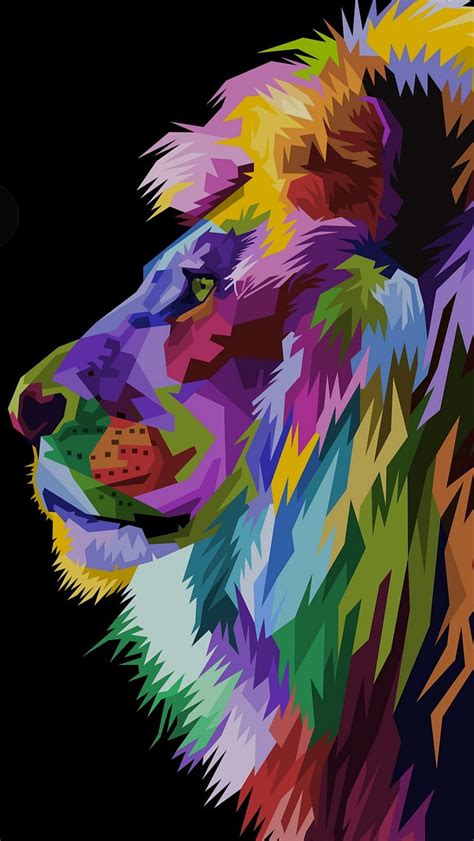 Lion, abstract, paint, HD phone wallpaper | Peakpx