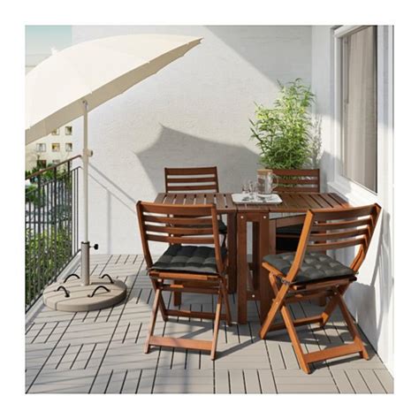 Ikea Applaro Dining Table w/ 2 Folding Chairs - AptDeco