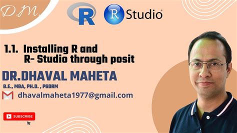 1.1. Installing R and R Studio through Posit || Dr. Dhaval Maheta - YouTube