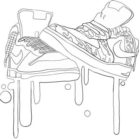 Beautiful Nike Shoes coloring page - Download, Print or Color Online for Free