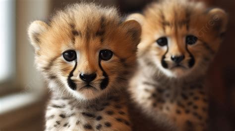 Cute Cheetah Cubs With Their Eyes Wide Open Background, Cute Cheetah ...