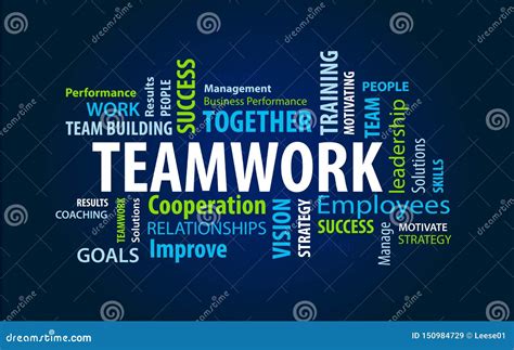 Teamwork Word Cloud stock illustration. Illustration of together ...