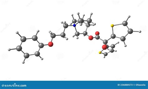 Aclidinium Bromide Molecular Structure Isolated on White Stock Illustration - Illustration of ...