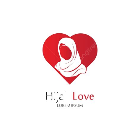 Hijab Love Logo Vector Icon Design Template Vector Fashion Head Human Vector, Fashion, Head ...