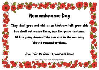 "We will remember them." Poem extract from For The Fallen ...