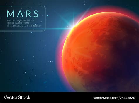 Mars background red planet with texture in outer Vector Image