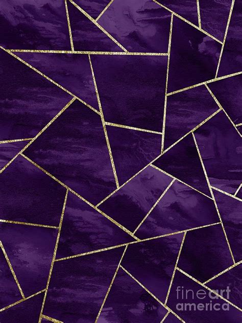 Dark Purple Ink Gold Geometric Glam #1 #geo #decor #art Digital Art by ...