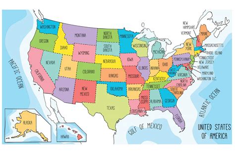 United States Map Colored