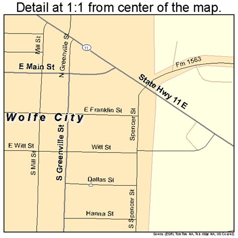 Wolfe City Texas Street Map 4879948