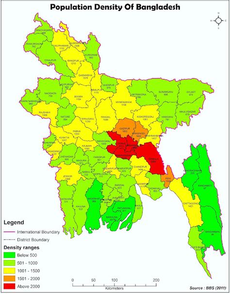 Population Density of Bangladesh with Spatial Density Map