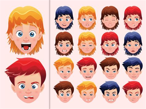 Set of facial expressions 1176962 - Download Free Vectors, Clipart ...