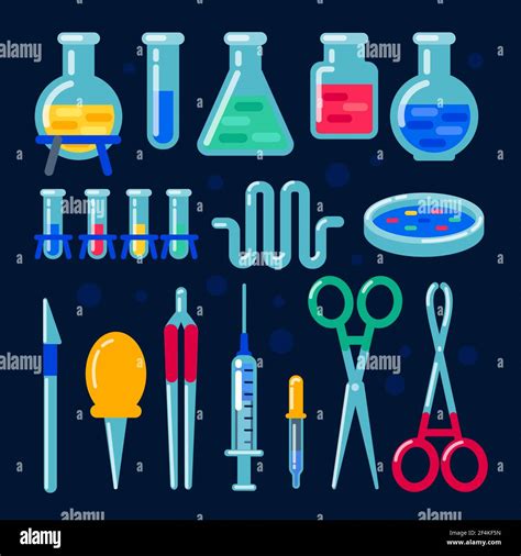 Laboratory equipment. Nanotechnology and biochemistry laboratory. Flask ...