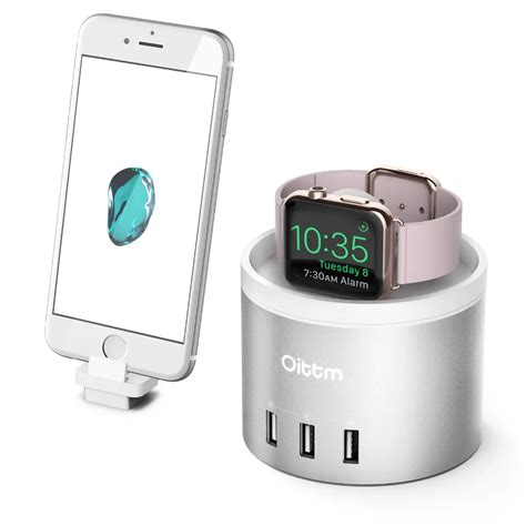 Oittm For Apple iPhone iPad Wtach Charger Stand With 4 USB Ports ...