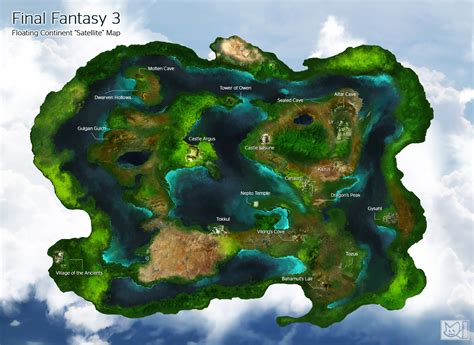 Final Fantasy 3 Floating Continent 'satellite' map by shizonek on DeviantArt