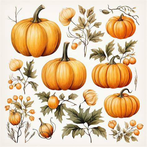 Premium AI Image | Watercolor Fall Pumpkin Clipart