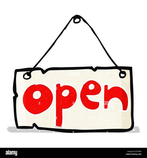 cartoon open shop sign Stock Vector Image & Art - Alamy