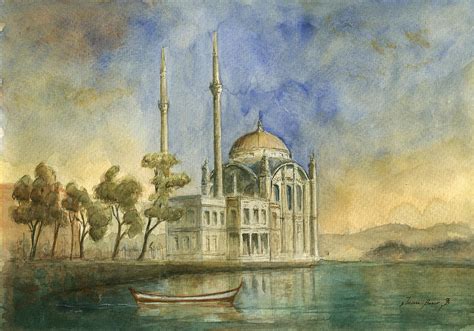 Ortakoy Mosque Istanbul Painting by Juan Bosco - Pixels