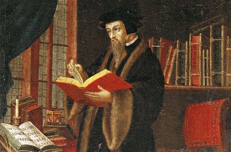 Artist's depiction of John Calvin in his study - VanceChristie.com