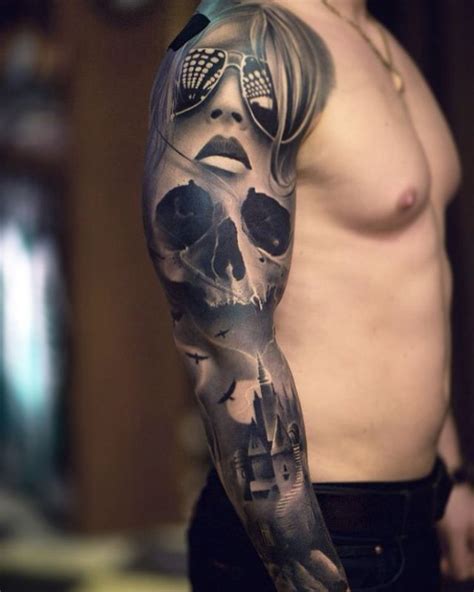 Full Sleeve Tattoos Black and Grey - Best Tattoo Ideas Gallery