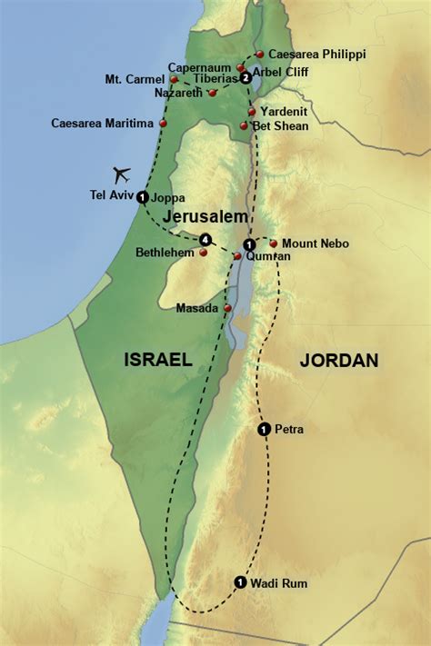 StepMap - Biblical Israel and Jordan - Landkarte für Israel