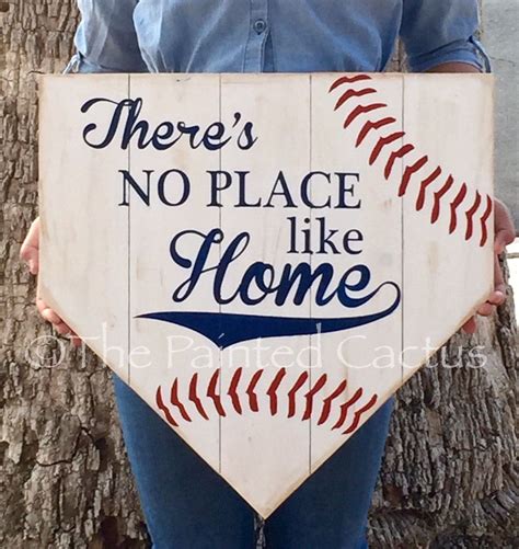 There's No Place Like Home/Baseball, Softball Sign | Softball sign, Baseball decor, Baseball crafts