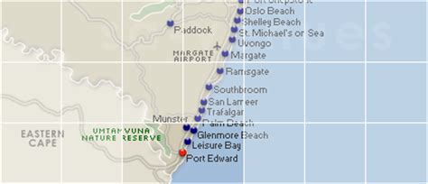 Map and Directions to Estuary Country Hotel in Port Edward, South Coast, KwaZulu Natal