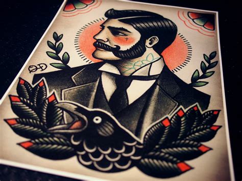 Victorian Gentleman Tattoo Flash | Etsy